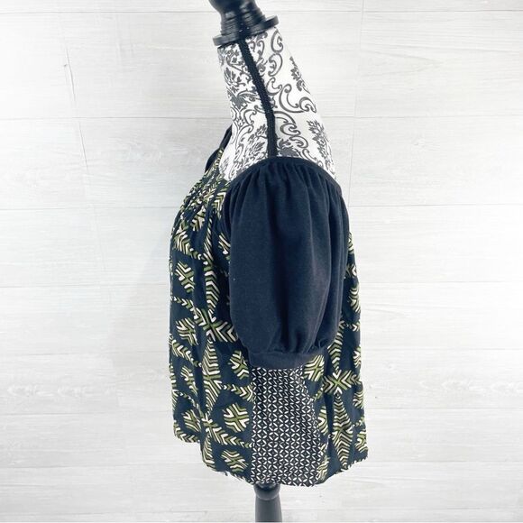 Anthropologie Maeve Catania Puff Sleeve Geometric Shift Top - Picture 6 of 10